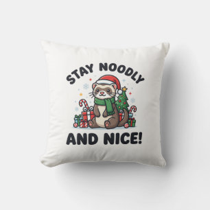 Lustiges Frettchen-Weihnachten Bleib Noodly und ne Kissen