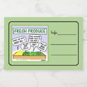 Lustiges Frischgemüse-Cartoon-Zuhause-Einmachen Lebensmitteletikett