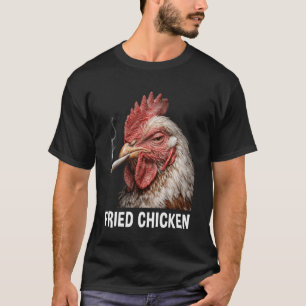 Lustiges Frittiertes Hühnchen rauchender Vogel Mem T-Shirt
