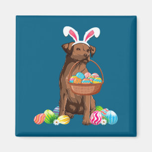 Lustiges Frohe Ostern Schokolade Labrador Hase Magnet