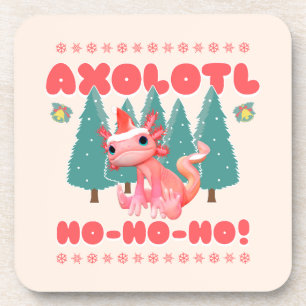 Lustiges Frohe Weihnachten Axolotl Ho-Ho-Ho! Getränkeuntersetzer