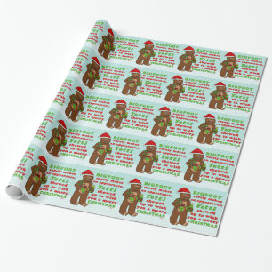 Lustiges frohe Weihnachten Bigfoots Sasquatch Geschenkpapier