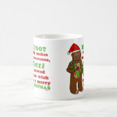 Lustiges frohe Weihnachten Bigfoots Sasquatch Kaffeetasse (Mittel)