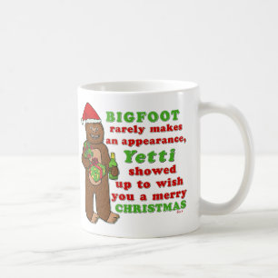 Lustiges frohe Weihnachten Bigfoots Sasquatch Kaffeetasse