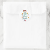 Lustiges Frohe Weihnachten Runder Aufkleber (Tasche)