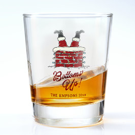 Lustiges Frohe Weihnachten Santa Bottoms Up Friend Schnapsglas