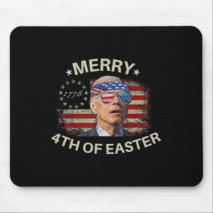 Lustiges Frohes Glückliches 4. Ostern Juli Biden Mousepad
