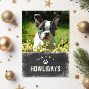 Lustiges Frohes Howlidays Hunde-Weihnachtsfoto Feiertagskarte