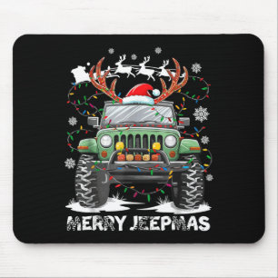 Lustiges Frohes Jeepmas Hässliches Licht Rentier W Mousepad