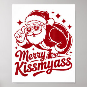Lustiges Frohes Küssmein Weihnachten Lustiger Weih Poster