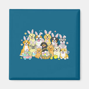Lustiges frohes Ostern Hund Mama Papa Hund Hasenoh Magnet