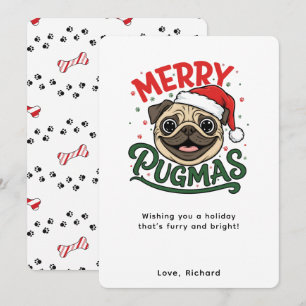 Lustiges Frohes Pugmas Hundefest Weihnachten