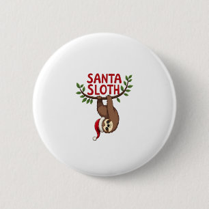 Lustiges Fröhliches Faultier-Weihnachten Faultier  Button