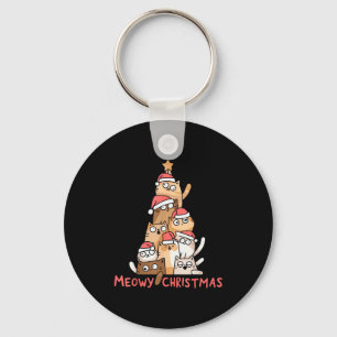 Lustiges Fröhliches Katzenweihnachten Meowy Weihna Schlüsselanhänger