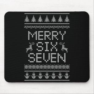 Lustiges Fröhliches Sechs Sieben 6 7 Meme Design W Mousepad