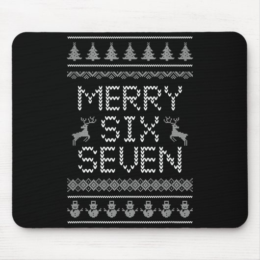 Lustiges Fröhliches Sechs Sieben 6 7 Meme Design W Mousepad (Vorne)