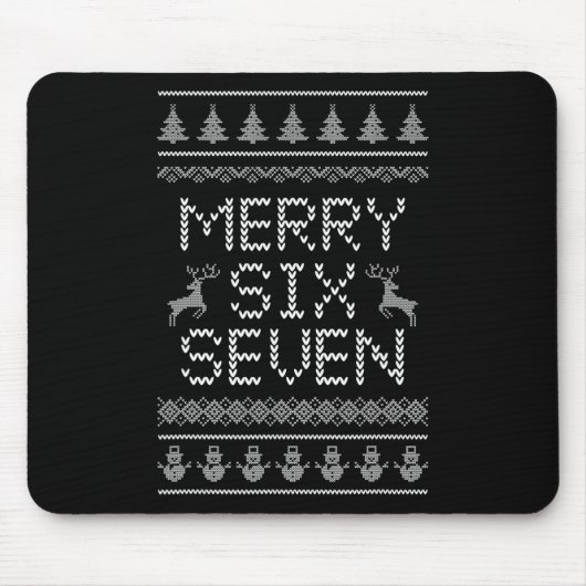 Lustiges Fröhliches Sechs Sieben 6 7 Meme Design W Mousepad (Vorne)