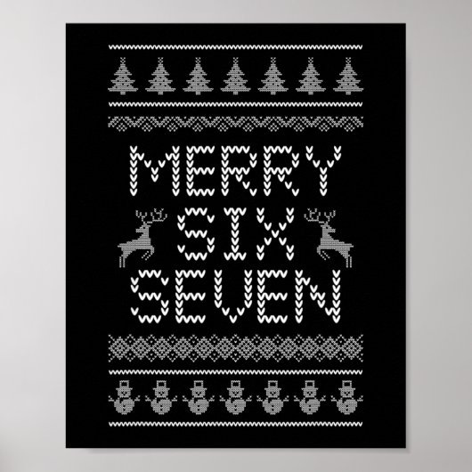 Lustiges Fröhliches Sechs Sieben 6 7 Meme Design W Poster (Vorne)