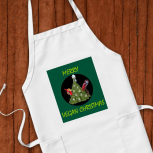 Lustiges fröhliches veganes Weihnachten für Vegeta Lange Schürze