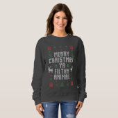lustiges fröhliches Weihnachtsschmuck Sweatshirt (Vorne ganz)
