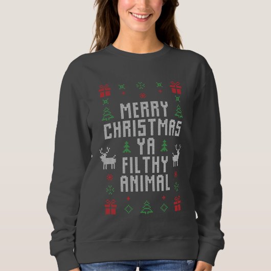 lustiges fröhliches Weihnachtsschmuck Sweatshirt (Vorderseite)