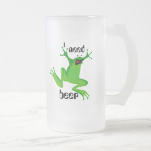 lustiges Frosch-ICh Bedarfsbier Mattglas Bierglas