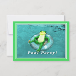 Lustiges Frosch-Pool-Party Einladung