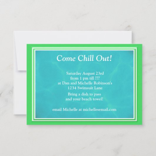 Lustiges Frosch-Pool-Party Einladung (Rückseite)