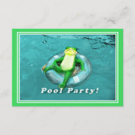Lustiges Frosch-Pool-Party Einladung