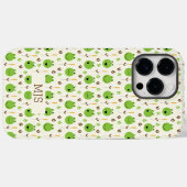 Lustiges Froschgesichter Muster Monogramm Case-Mate iPhone Hülle (Rückseite (Horizontal))