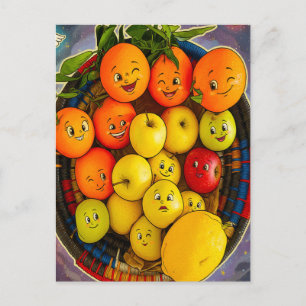 LUSTIGES FRUCHTDESIGN POSTKARTE