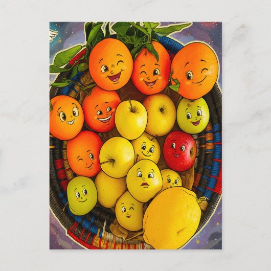 LUSTIGES FRUCHTDESIGN POSTKARTE (Vorderseite)