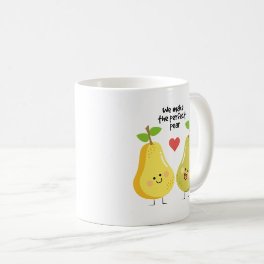 Lustiges Fruchtwortspiel machen wir die perfekte Kaffeetasse (VorderseiteRechts)