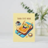 lustiges Frühstücksbrot Postkarte (Stehend Vorderseite)