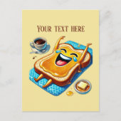 lustiges Frühstücksbrot Postkarte (Vorderseite)