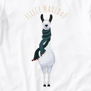 Lustiges Fun 'Fleece Navidad' Lama Pun Cartoon