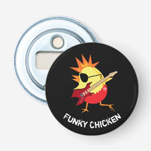 Lustiges funky Huhn spielt Gitarre Flaschenöffner