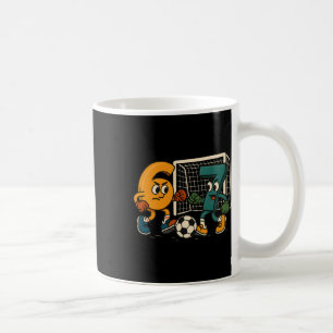 Lustiges Fußball 6 gegen 7 Cartoon-Charakter-Match Kaffeetasse