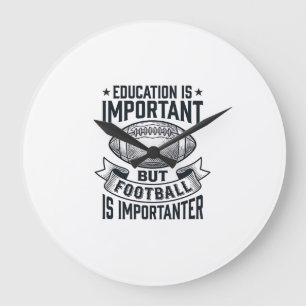 Lustiges Fußball-Bildungs-Vintage-Shirt-Design (2) Große Wanduhr
