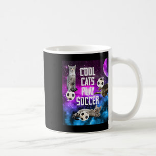 Lustiges Fußball-Design-Spruch Katzen Kaffeetasse