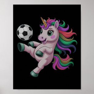 Lustiges Fußball-Einhorn, einfach ein Mädchen, das Poster