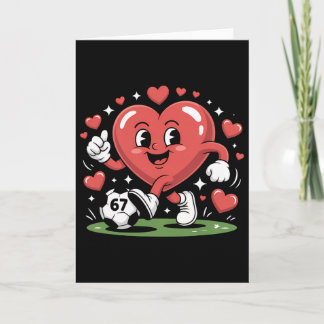 Lustiges Fußball-Herz 67 Meme Valentinstag Pyjama Karte