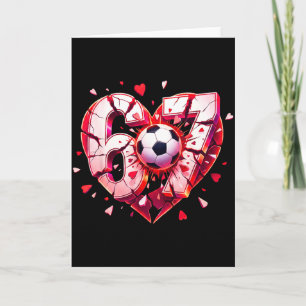 Lustiges Fußball-Herz 67 Sechs Sieben Valentinstag Karte
