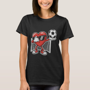 Lustiges Fußball-Herz Liebe Dabbing Valentinstag K T-Shirt