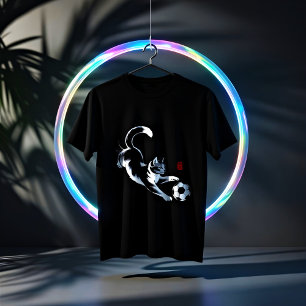 Lustiges Fußball-Katz-Shirt - Geschenk für Katzenl Tri-Blend Shirt