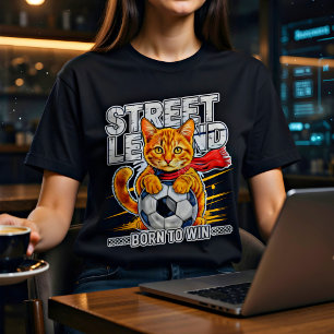 Lustiges Fußball-Katzen-T-Shirt - Geschenk für den T-Shirt