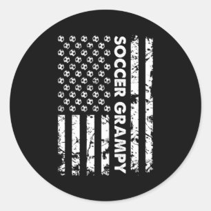 Lustiges Fußball-Opa Amerikanische Flagge Vintage- Runder Aufkleber