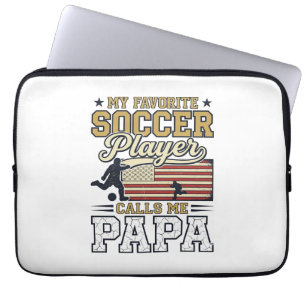Lustiges Fußball-Papa-Vintage-Shirt-Design_1 Laptopschutzhülle