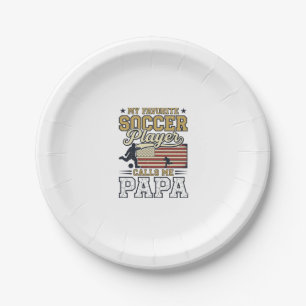 Lustiges Fußball-Papa Vintage-Shirt-Design_1 Pappteller