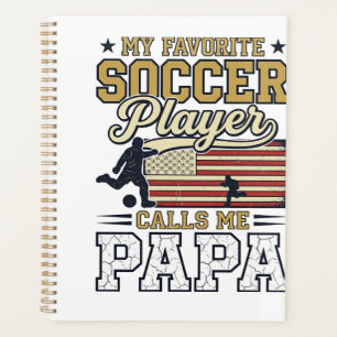 Lustiges Fußball-Papa Vintage-Shirt-Design_1 Planer